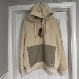 The North Face M Ridge Fleece Full Zip Hooded Jacket- Size M- Bleached Sand